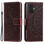 For iPhone 16 Plus Wallet Case Imprinted Totem PU Leather Stand Phone Cover