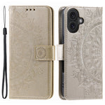 For iPhone 16 Plus Wallet Case Imprinted Totem PU Leather Stand Phone Cover
