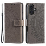 For iPhone 16 Plus Wallet Case Imprinted Totem PU Leather Stand Phone Cover