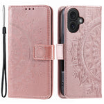 For iPhone 16 Plus Wallet Case Imprinted Totem PU Leather Stand Phone Cover