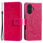 For iPhone 16 Plus Wallet Case Imprinted Totem PU Leather Stand Phone Cover