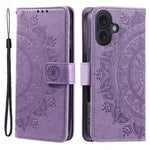 For iPhone 16 Plus Wallet Case Imprinted Totem PU Leather Stand Phone Cover