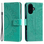 For iPhone 16 Plus Wallet Case Imprinted Totem PU Leather Stand Phone Cover