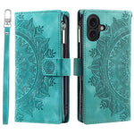 Style 006 Til iPhone 16 Cover PU Læder Pung Telefon Cover Mandala Blomster Mønster