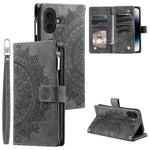 Style 006 Til iPhone 16 Cover PU Læder Pung Telefon Cover Mandala Blomster Mønster