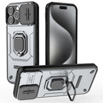 For iPhone 16 Pro Max Case Ring Kickstand Camshield PC+TPU Phone Cover