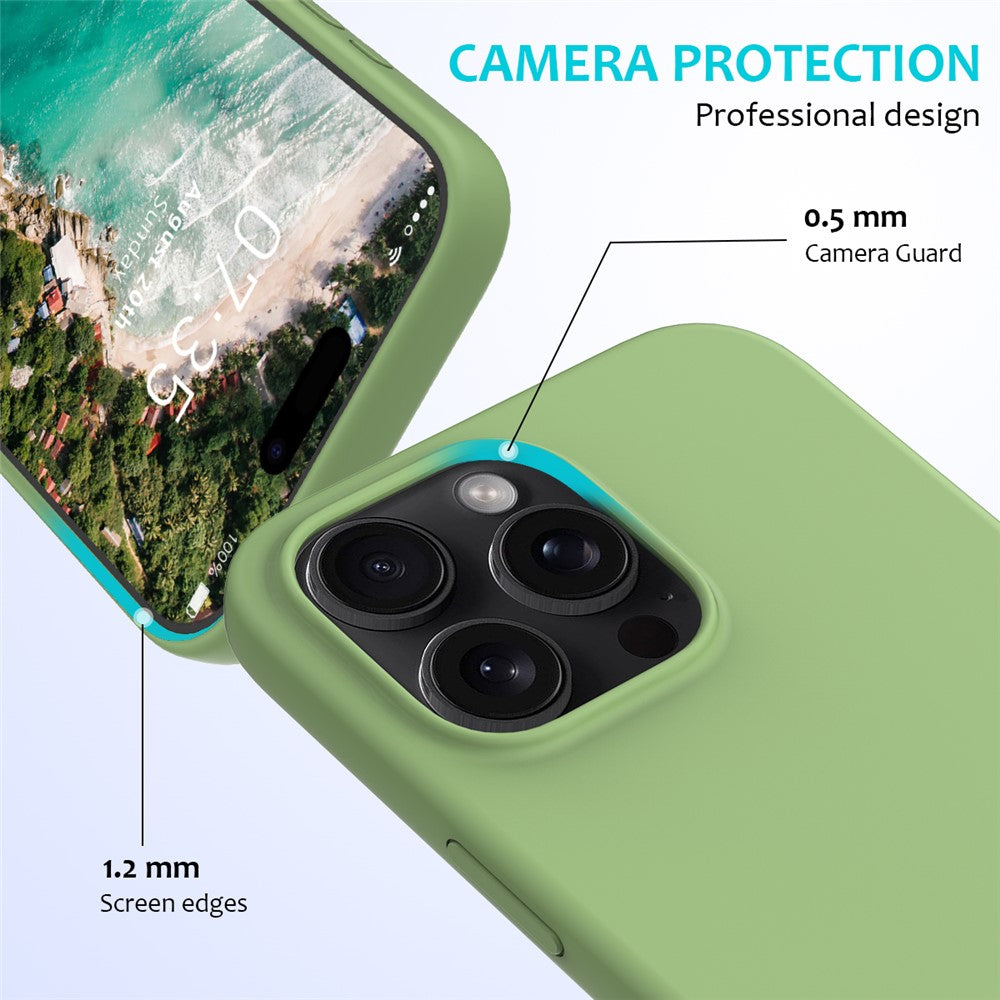 For iPhone 16 Pro Max Case Anti-Drop Liquid Silicone Soft Lining Back Phone Cover
