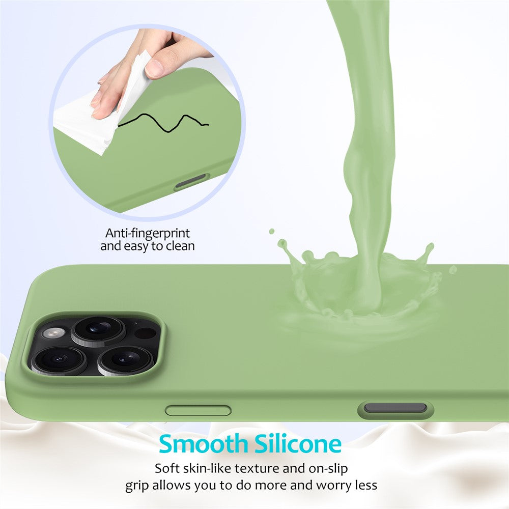 For iPhone 16 Pro Max Case Anti-Drop Liquid Silicone Soft Lining Back Phone Cover