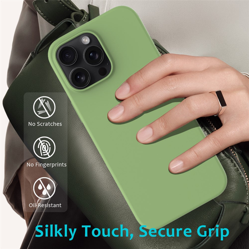For iPhone 16 Pro Max Case Anti-Drop Liquid Silicone Soft Lining Back Phone Cover