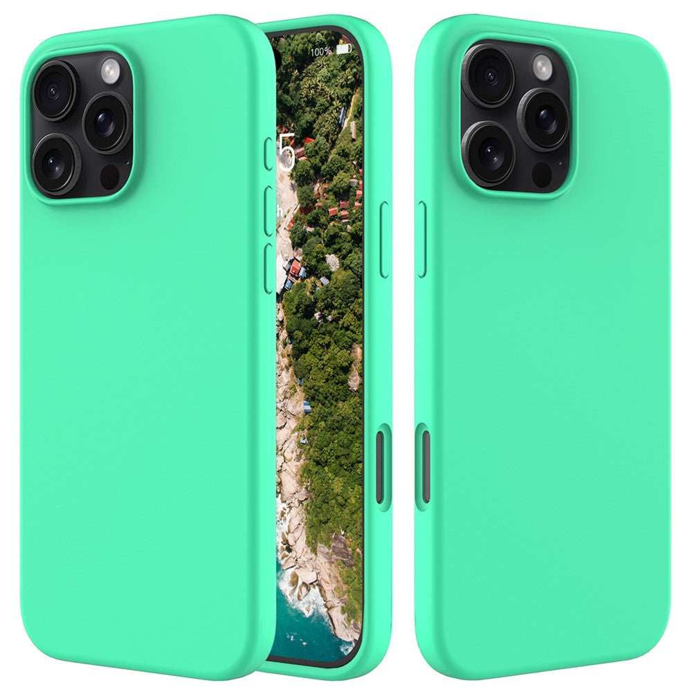 For iPhone 16 Pro Max Case Anti-Drop Liquid Silicone Soft Lining Back Phone Cover