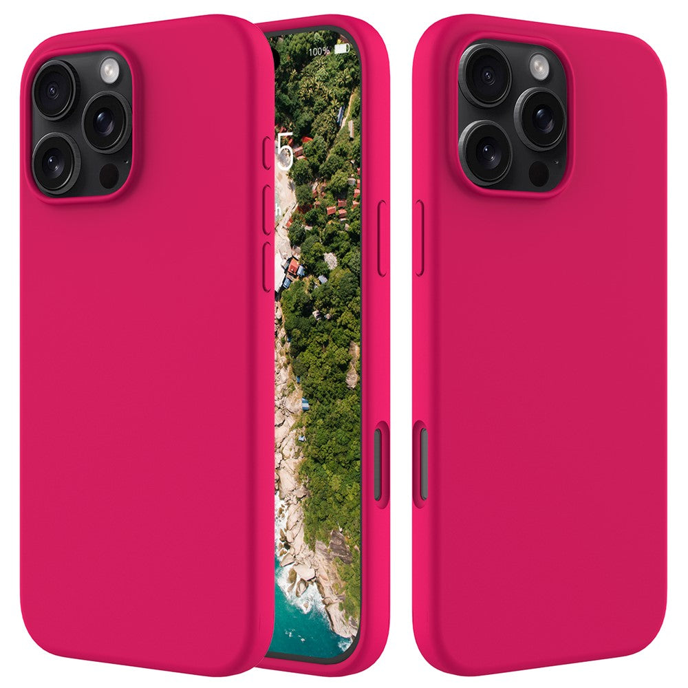 For iPhone 16 Pro Max Case Anti-Drop Liquid Silicone Soft Lining Back Phone Cover
