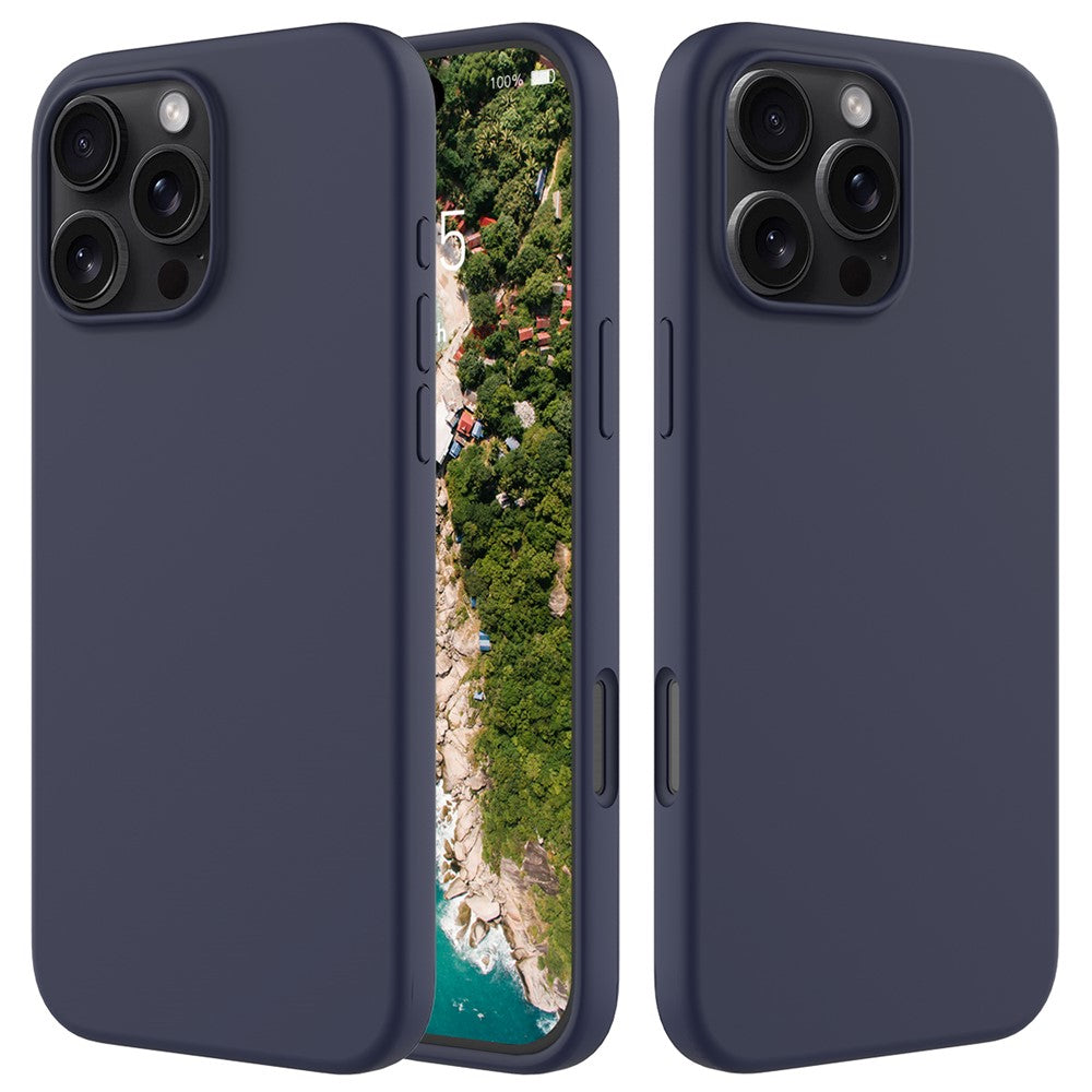 For iPhone 16 Pro Max Case Anti-Drop Liquid Silicone Soft Lining Back Phone Cover