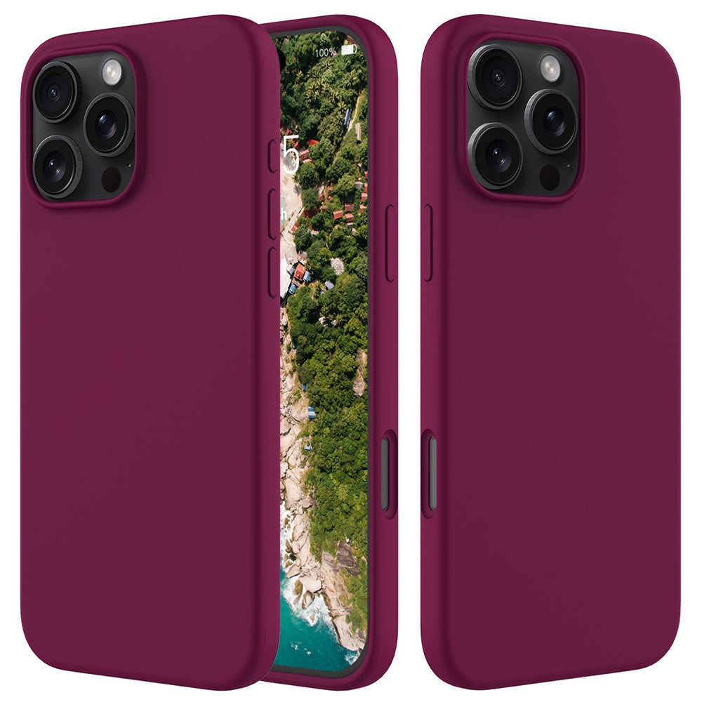 For iPhone 16 Pro Max Case Anti-Drop Liquid Silicone Soft Lining Back Phone Cover