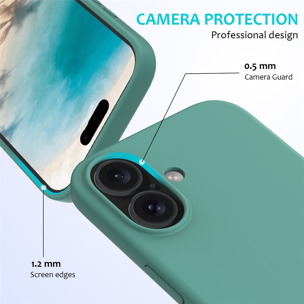 For iPhone 16 Case Liquid Silicone Soft Lining Shockproof Phone Cover
