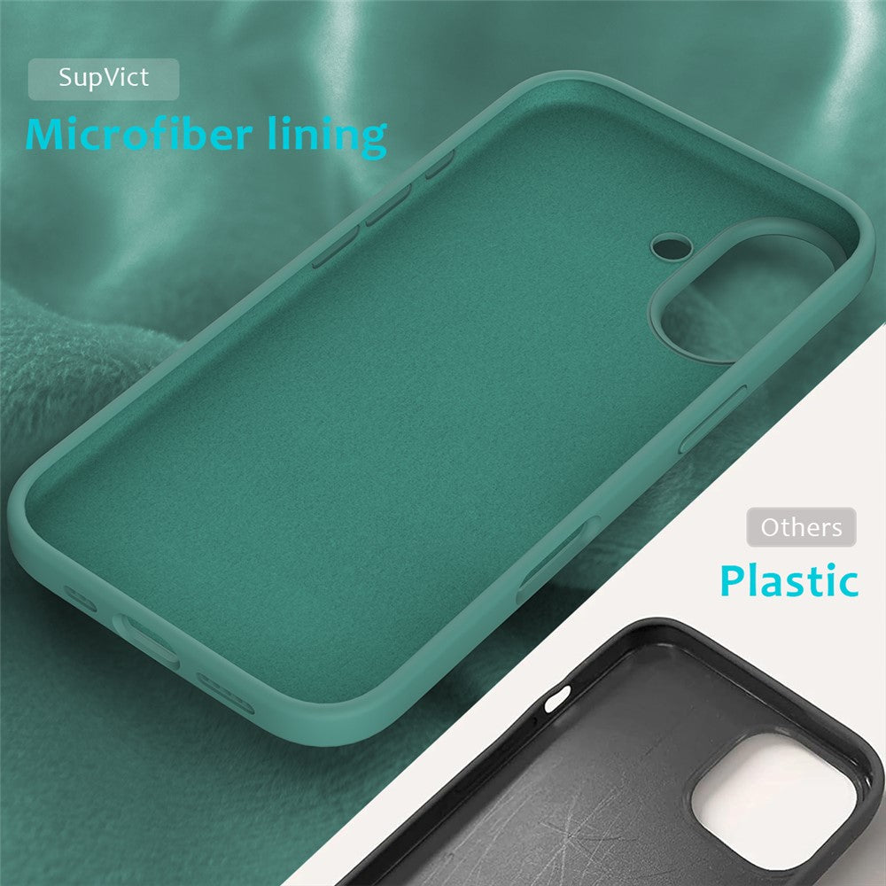 For iPhone 16 Case Liquid Silicone Soft Lining Shockproof Phone Cover