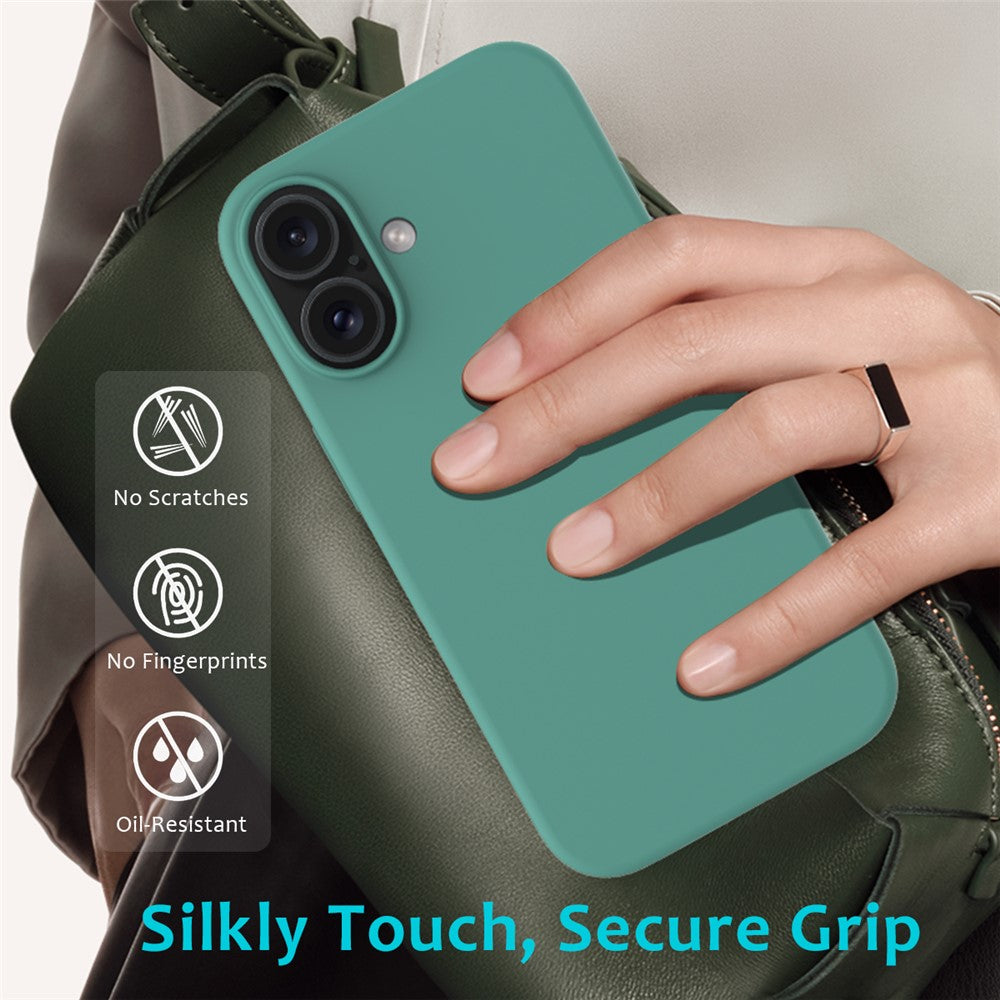 For iPhone 16 Case Liquid Silicone Soft Lining Shockproof Phone Cover
