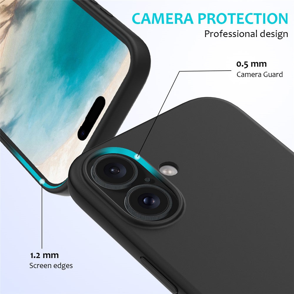 Til iPhone 16 Plus Cover Blød Silikone med Foring Bagcover
