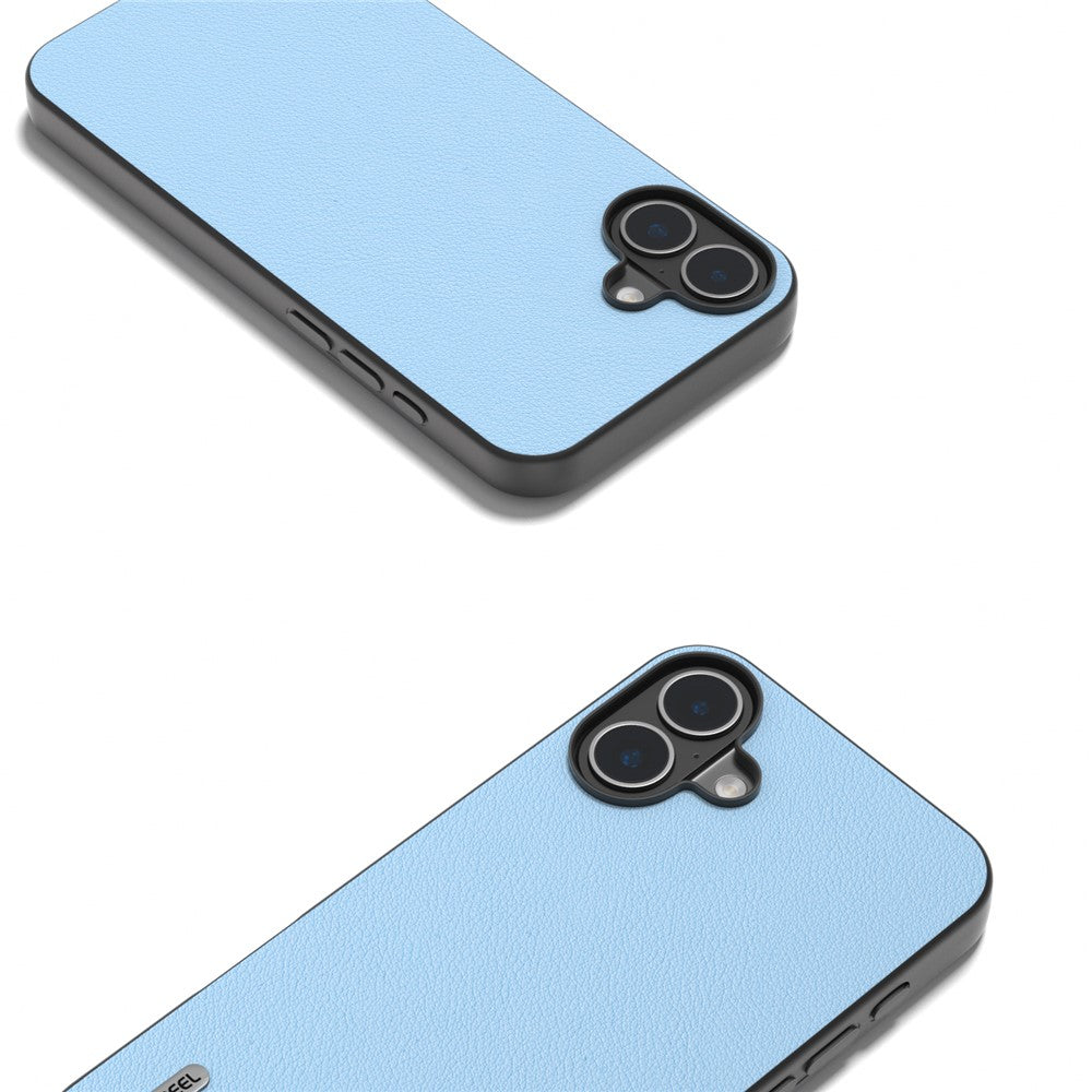 ABEEL-telefoncover til iPhone 16 i ægte koskind med belagt PC+TPU-hybrid