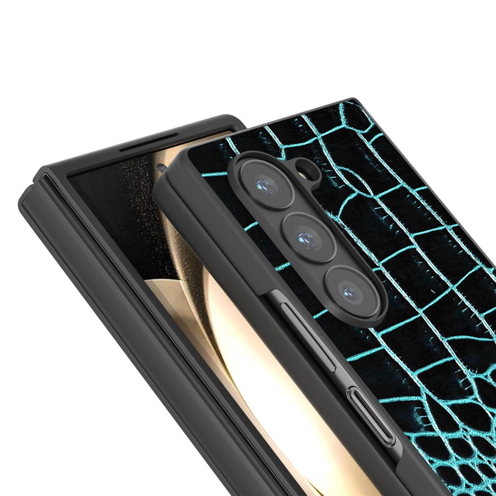 ABEEL Til Samsung Galaxy Z Fold6 5G-cover Krokodillemønster Ægte koskindslæder+PC-telefoncover