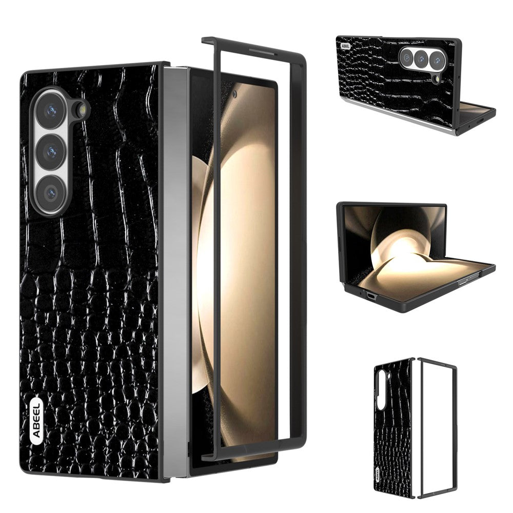 ABEEL Til Samsung Galaxy Z Fold6 5G-cover Krokodillemønster Ægte koskindslæder+PC-telefoncover