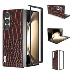 ABEEL Til Samsung Galaxy Z Fold6 5G-cover Krokodillemønster Ægte koskindslæder+PC-telefoncover