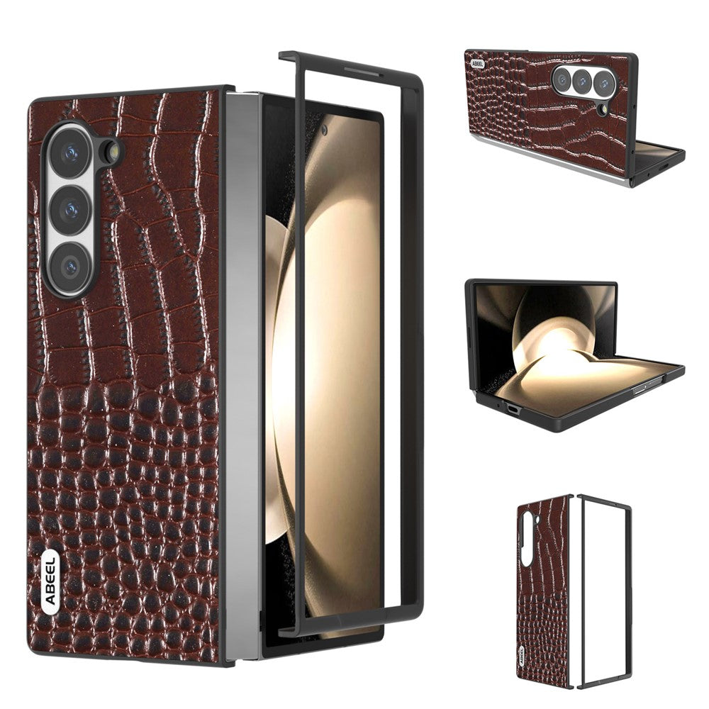 ABEEL Til Samsung Galaxy Z Fold6 5G-cover Krokodillemønster Ægte koskindslæder+PC-telefoncover