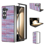 Til Samsung Galaxy Z Fold6 5G Etui Skotskternet Tekstur PU Læder+PC Telefoncover