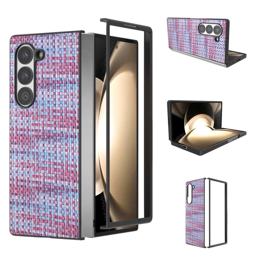 Til Samsung Galaxy Z Fold6 5G Etui Skotskternet Tekstur PU Læder+PC Telefoncover