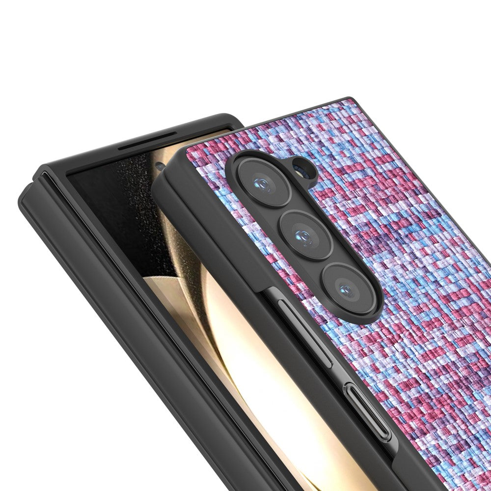 Til Samsung Galaxy Z Fold6 5G Etui Skotskternet Tekstur PU Læder+PC Telefoncover