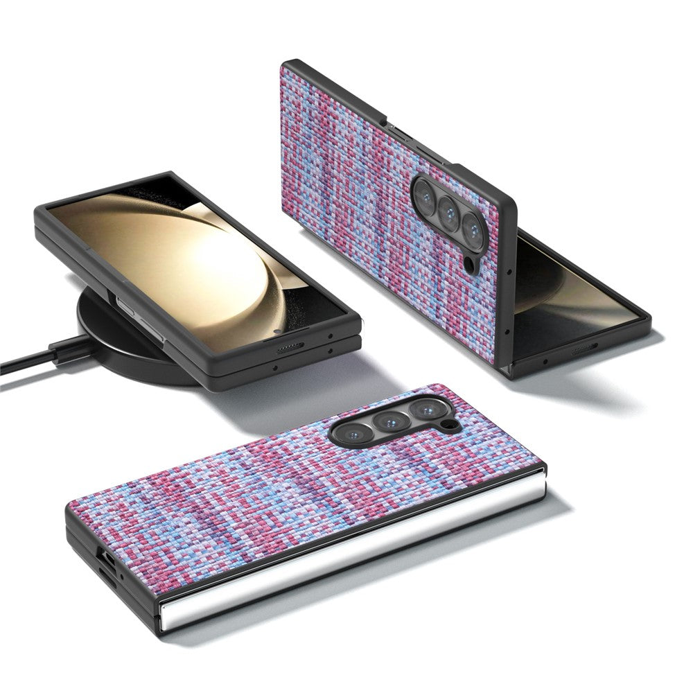 Til Samsung Galaxy Z Fold6 5G Etui Skotskternet Tekstur PU Læder+PC Telefoncover