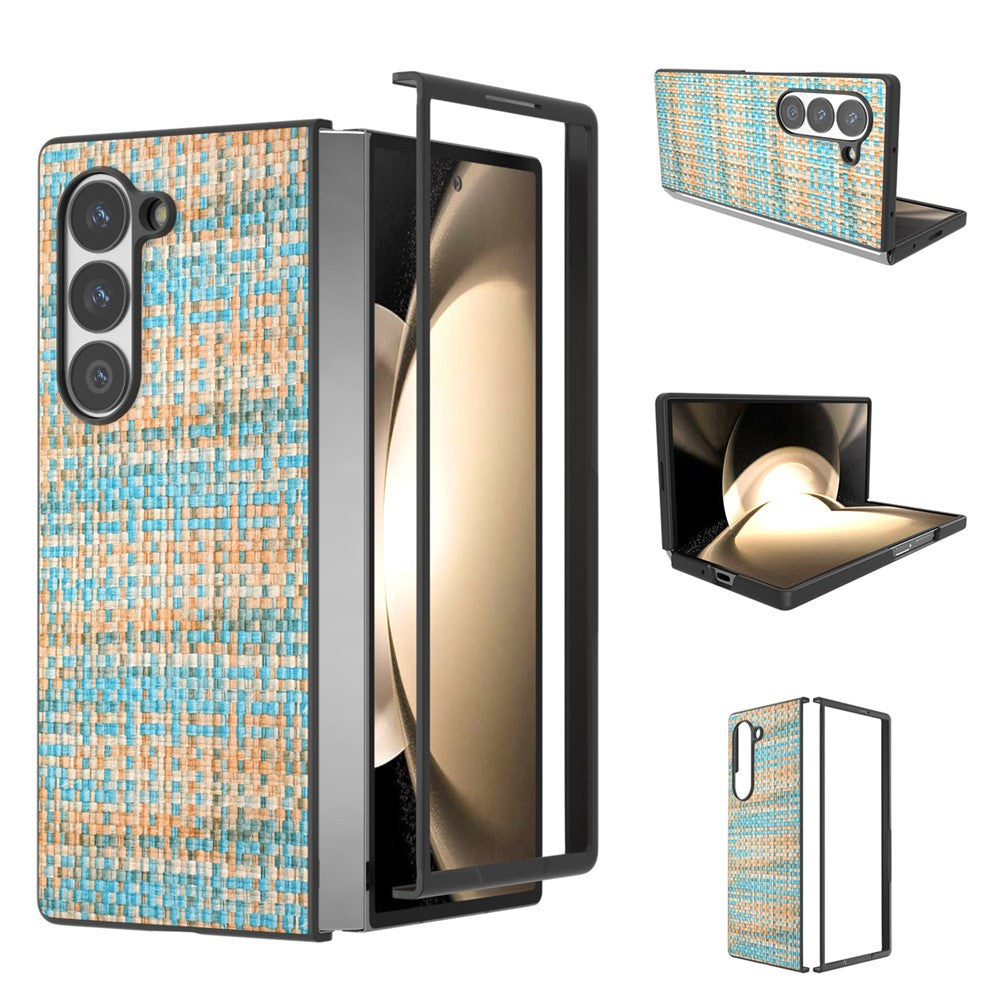 Til Samsung Galaxy Z Fold6 5G Etui Skotskternet Tekstur PU Læder+PC Telefoncover