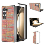 Til Samsung Galaxy Z Fold6 5G Etui Skotskternet Tekstur PU Læder+PC Telefoncover