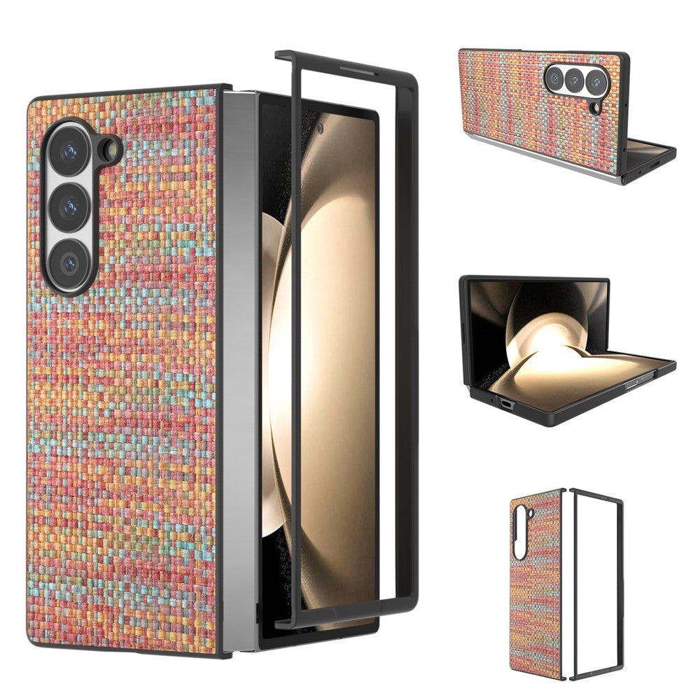 Til Samsung Galaxy Z Fold6 5G Etui Skotskternet Tekstur PU Læder+PC Telefoncover