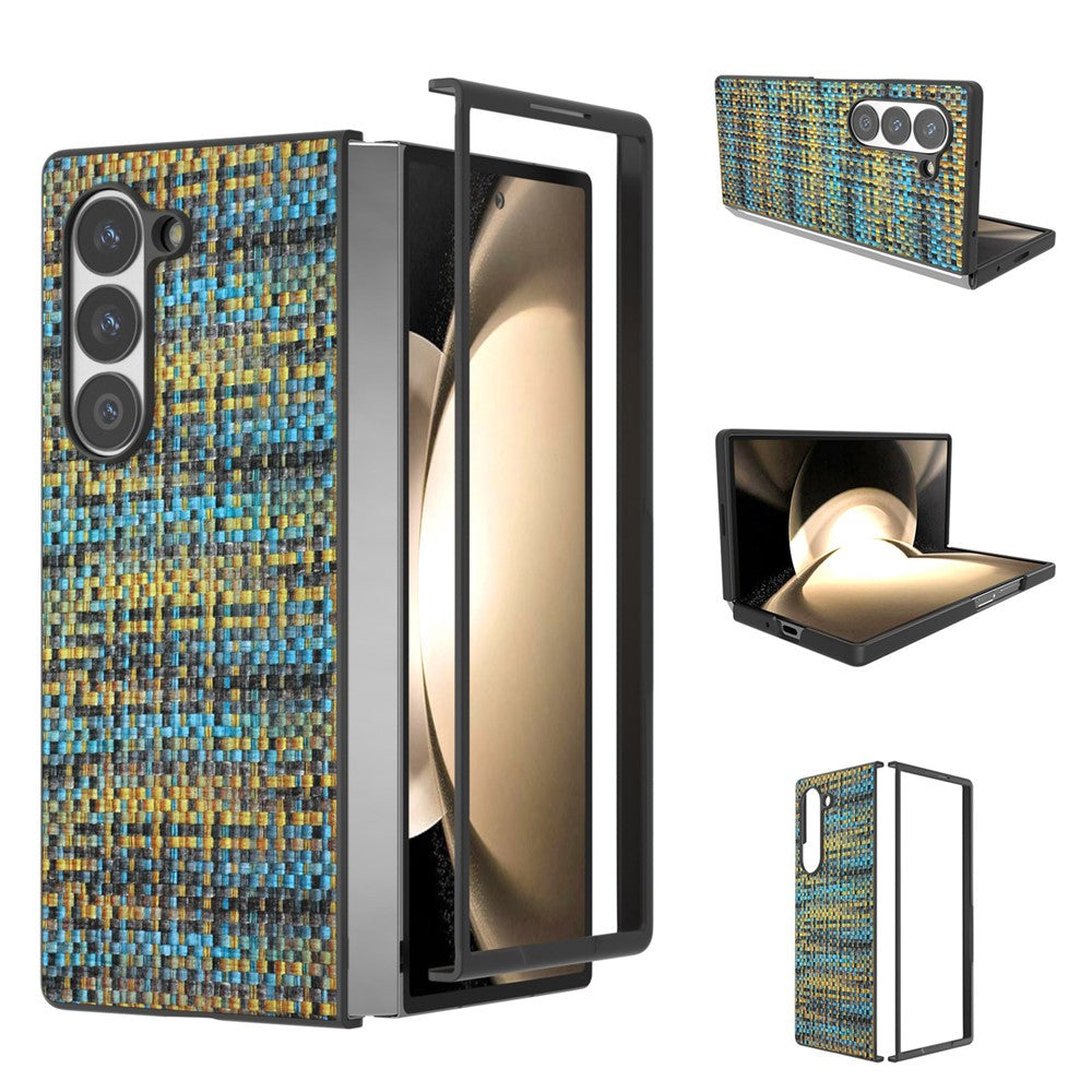 Til Samsung Galaxy Z Fold6 5G Etui Skotskternet Tekstur PU Læder+PC Telefoncover