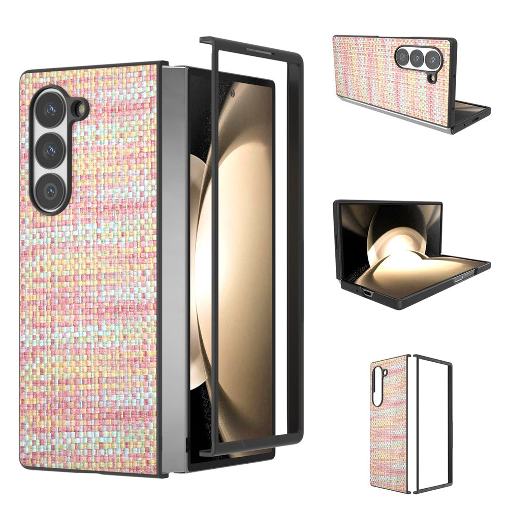 Til Samsung Galaxy Z Fold6 5G Etui Skotskternet Tekstur PU Læder+PC Telefoncover