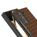 For Samsung Galaxy Z Fold6 5G Case Woven Texture PU Leather Coated PC Phone Cover
