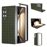 For Samsung Galaxy Z Fold6 5G Case Woven Texture PU Leather Coated PC Phone Cover