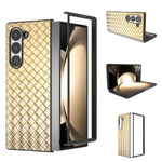 For Samsung Galaxy Z Fold6 5G Case Woven Texture PU Leather Coated PC Phone Cover