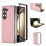 For Samsung Galaxy Z Fold6 5G Case Woven Texture PU Leather Coated PC Phone Cover