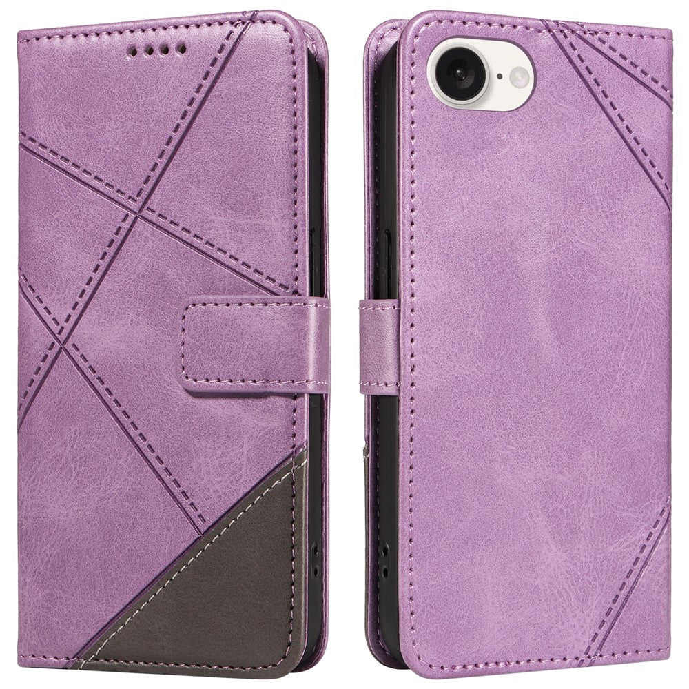 For iPhone 17th / 16th Case Leather Card Holder Phone Cover Geometric Line