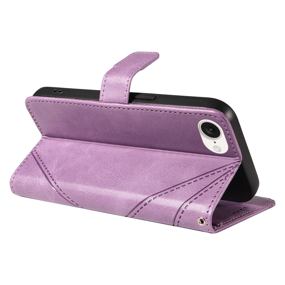 For iPhone 17th / 16th Case Leather Card Holder Phone Cover Geometric Line