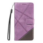 For iPhone 17th / 16th Case Leather Card Holder Phone Cover Geometric Line