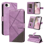 For iPhone 17th / 16th Case Leather Card Holder Phone Cover Geometric Line