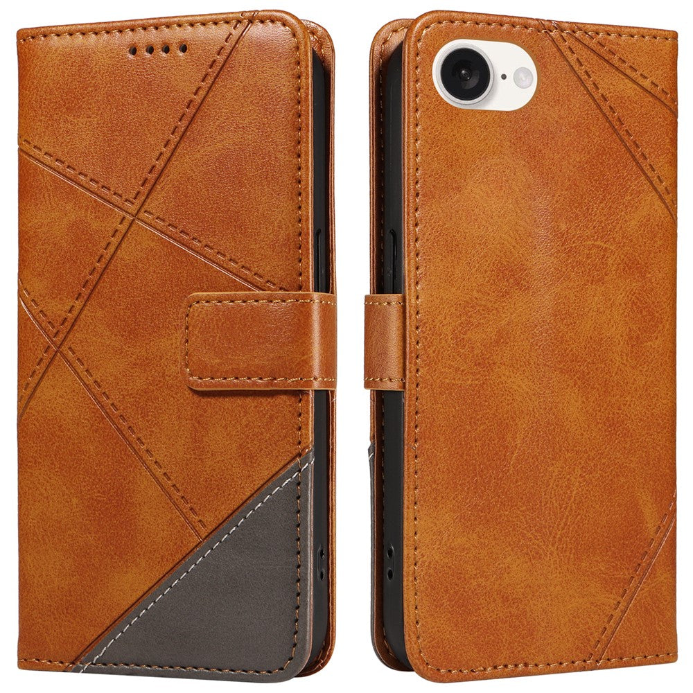 For iPhone 17th / 16th Case Leather Card Holder Phone Cover Geometric Line