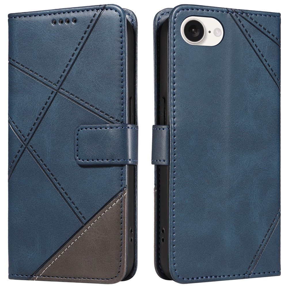 For iPhone 17th / 16th Case Leather Card Holder Phone Cover Geometric Line