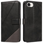 For iPhone 17th / 16th Case Leather Card Holder Phone Cover Geometric Line
