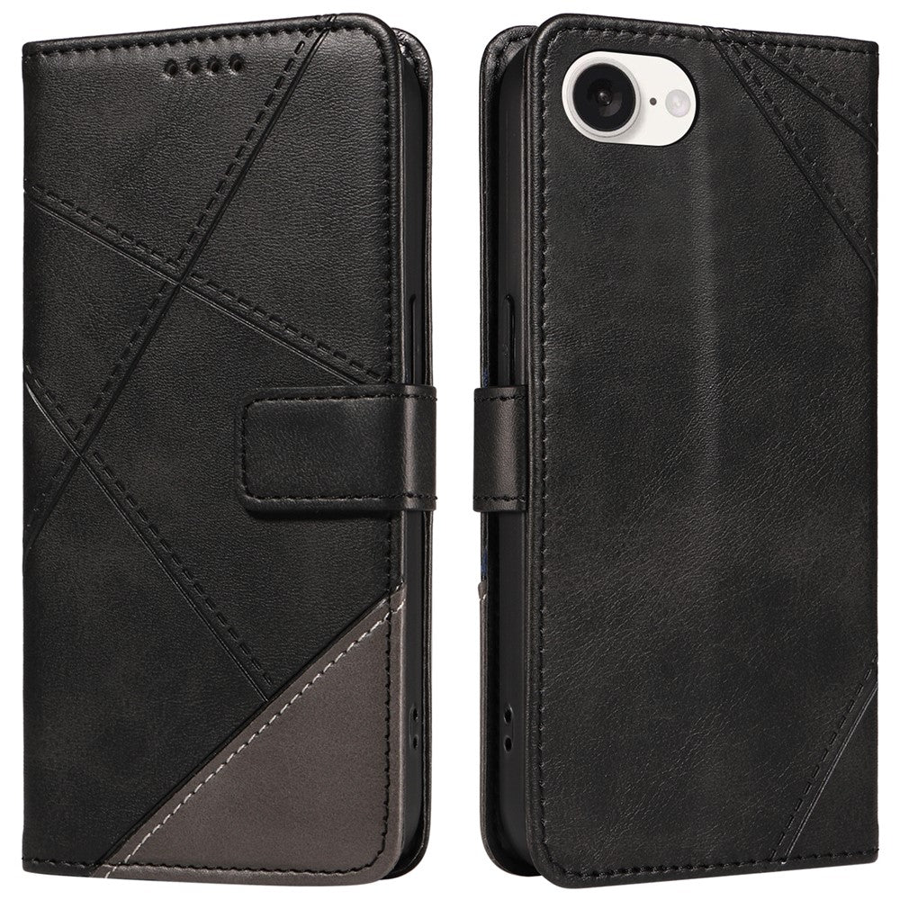 For iPhone 17th / 16th Case Leather Card Holder Phone Cover Geometric Line