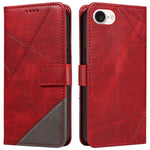 For iPhone 17th / 16th Case Leather Card Holder Phone Cover Geometric Line