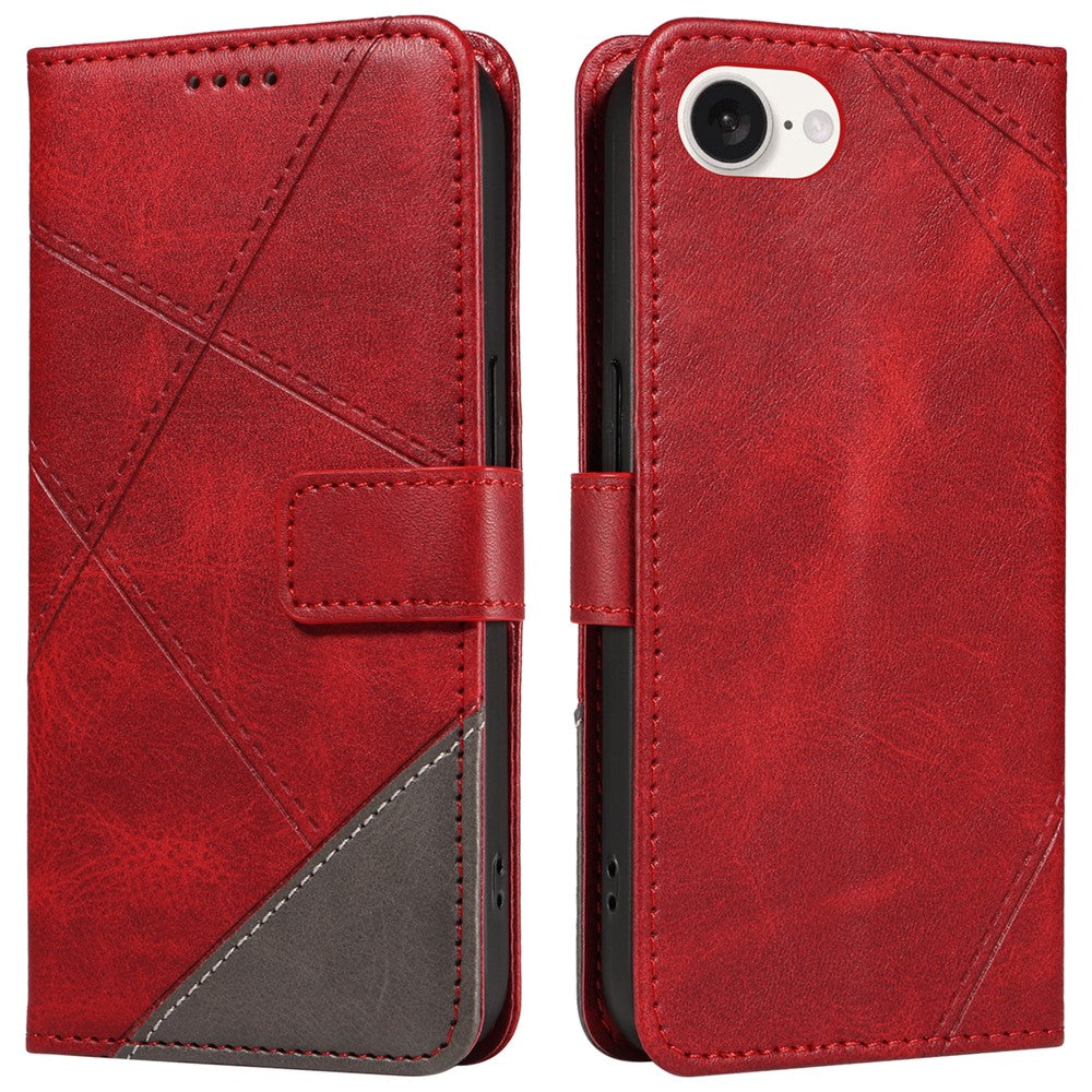 For iPhone 17th / 16th Case Leather Card Holder Phone Cover Geometric Line