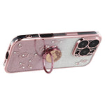 KADEM til iPhone 16 Pro Cover TPU Glitter Skinnende Rhinsten Telefoncover Ring Kickstand
